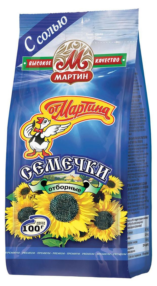 Семечки подсолнечные От Мартина отборные с морской солью 100 г 90₽