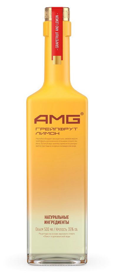 Алкоголь (самовывоз)  Ашан Настойка AMG Грейпфрут с лимоном Россия, 0,5 л