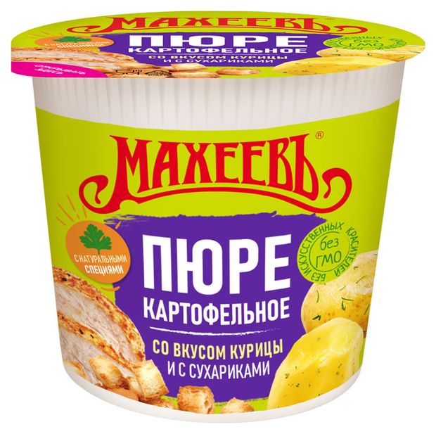 Пюре картофельное МАХЕЕВЪ со вкусом курицы и с сухариками 40 г 30₽