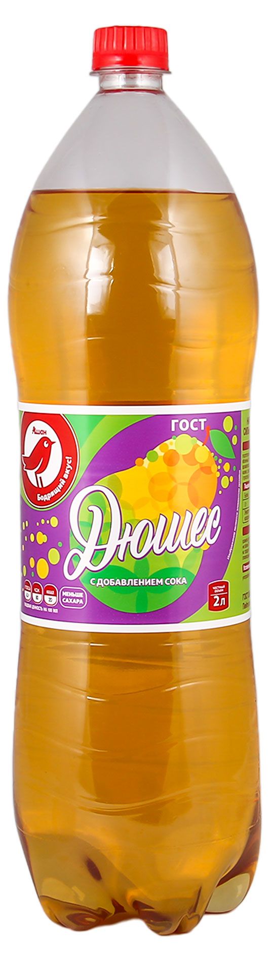 Напиток сильногазированный АШАН Красная птица Дюшес безалкогольный 2 л 90₽