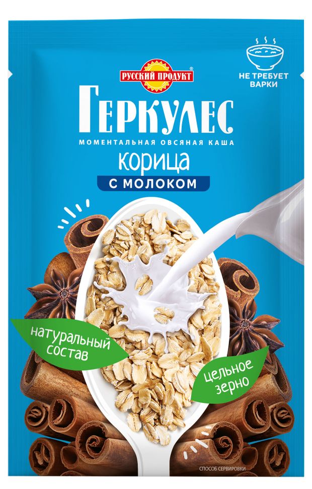 Каша овсяная Русский Продукт с корицей и молоком, 35 г