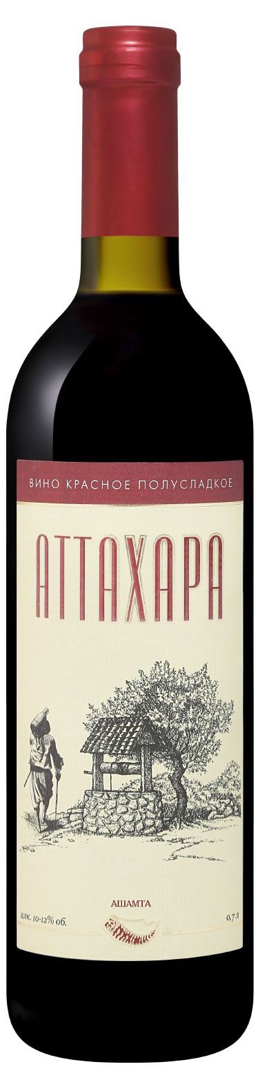 Вино ординарное Ашамта Аттахара красное полусладкое Россия, 0,7 л
