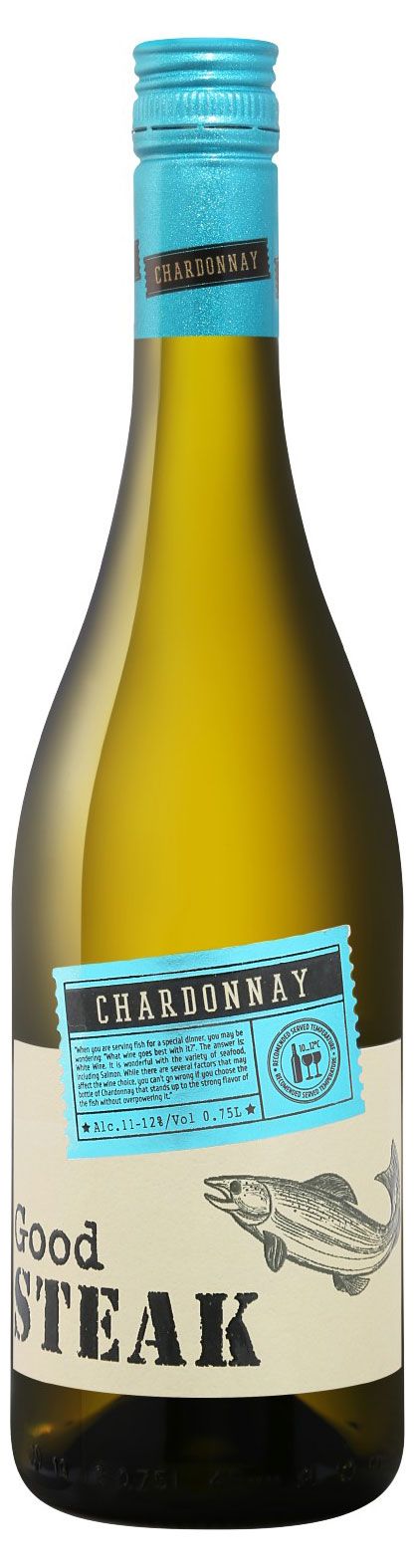Вино Good Steak Chardonnay белое сухое Россия, 0,75 л