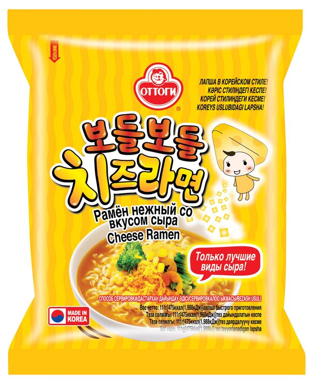 Лапша Ottogi Рамен со вкусом сыра Корея, 111 г
