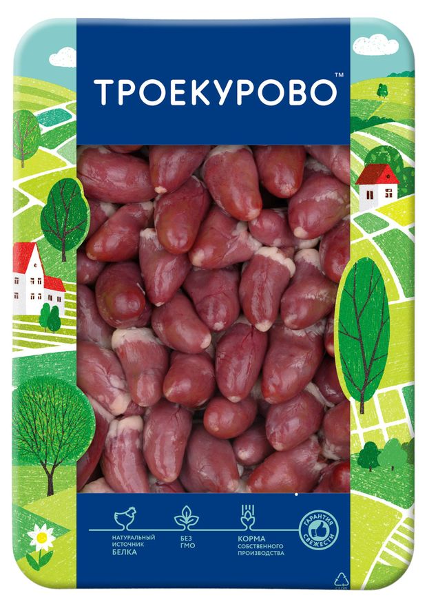 Сердце цыпленка-бройлера Троекурово охлажденное, 500 г