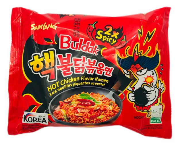 Лапша быстрого приготовления Samyang Buldak очень острая со вкусом курицы, 140 г