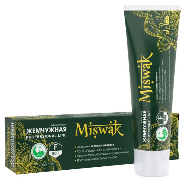 Зубная паста Жемчужная PROF Miswak, 100 мл