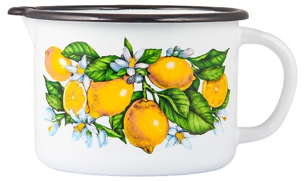 Кружка Каждый день Сочные лимоны эмалированная , 1 л