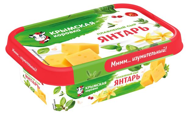 Сыр плавленый Янтарь Крымская Коровка 40% БЗМЖ, 180 г