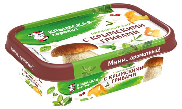 Сыр плавленый Крымская Коровка с грибами 40% БЗМЖ, 180 г