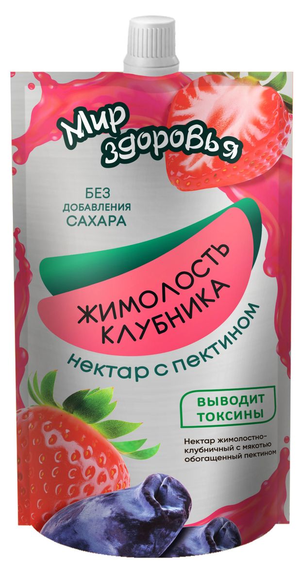 Нектар Мир Здоровья жимолость клубника восстановленный с пектином, 300 мл