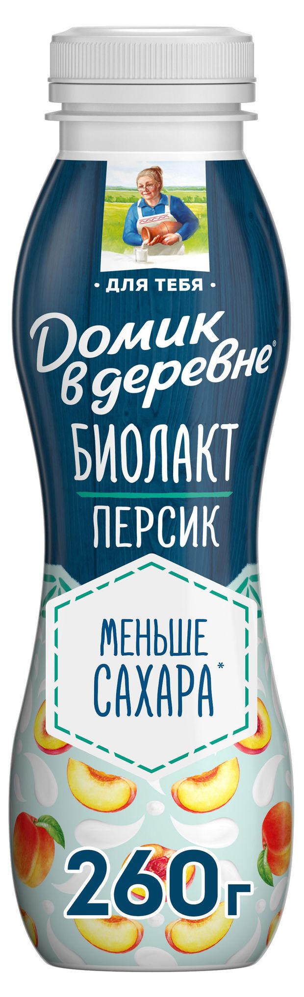 Биолакт Домик в деревне персик 2,1% БЗМЖ, 260 г