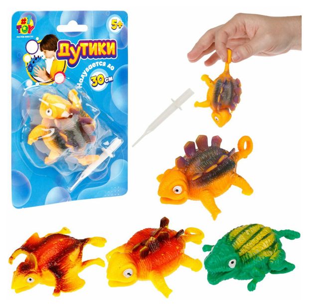 Игрушка 1TOY Дутики Динозавры, 1 шт в ассортименте