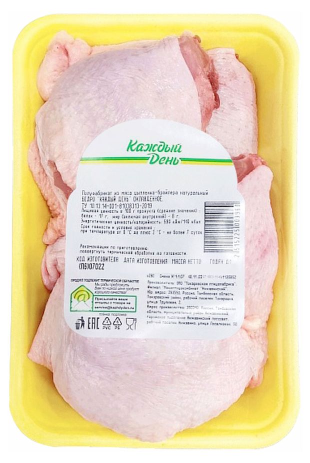 Филе бедра цыплёнка-бройлера Каждый день охлажденное 1 кг 400₽