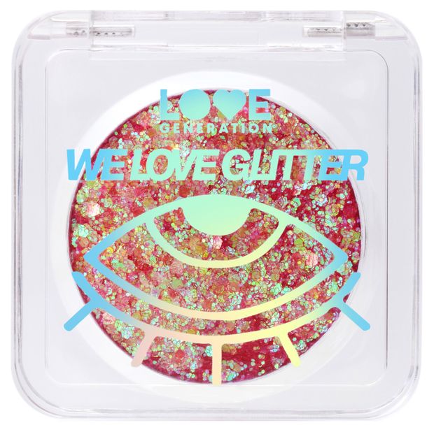 Глиттер для лица Love generation We love glitter тон 01 красно-фиолетовый, 1 шт