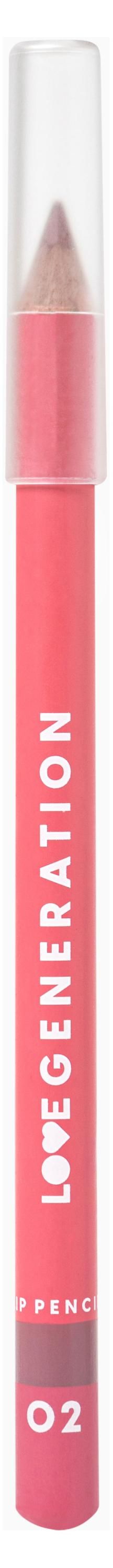 Карандаш для губ Love generation Lip Pencil тон 02 светло-коричневый, 1 шт