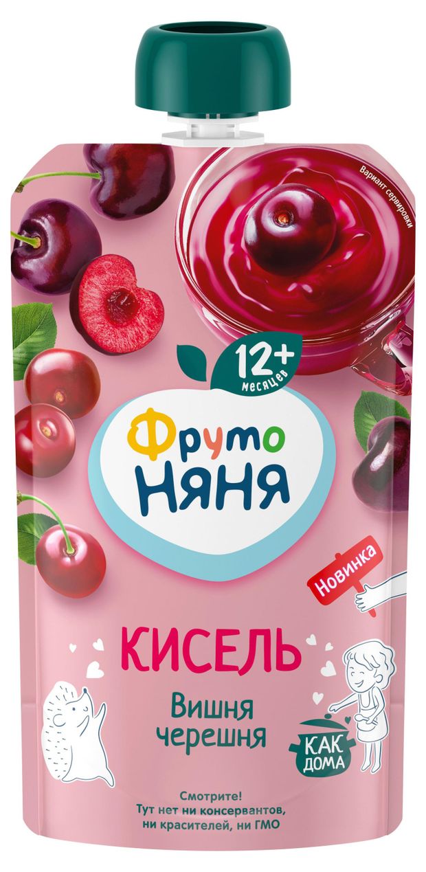 Кисель детский ФрутоНяня вишня черешня с 12 мес., 130 мл