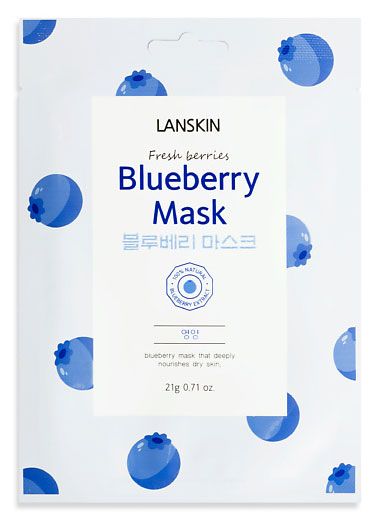 фото Маска тканевая для лица lanskin голубика, 21 г