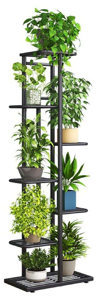 фото Подставка для цветов металлическая garden show 8 мест графит, 41х22х126 см