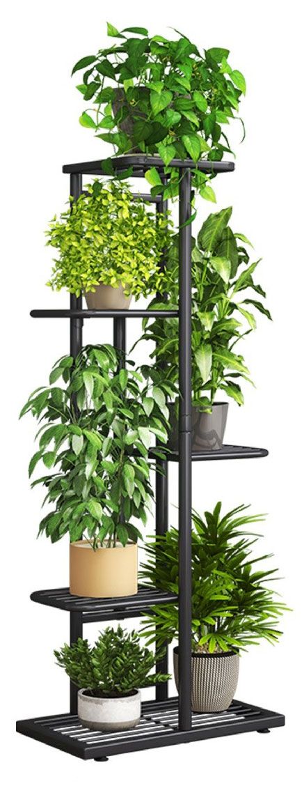 Подставка для цветов металлическая Garden Show 6 мест графит, 41х22х96 см