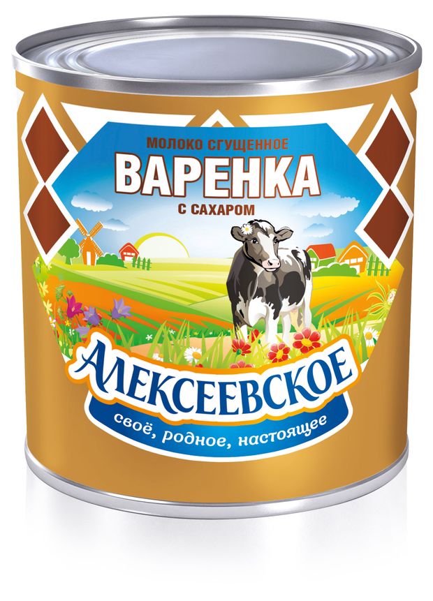 Молоко сгущенное Алексеевское Варенка с сахаром 4% БЗМЖ, 370 г