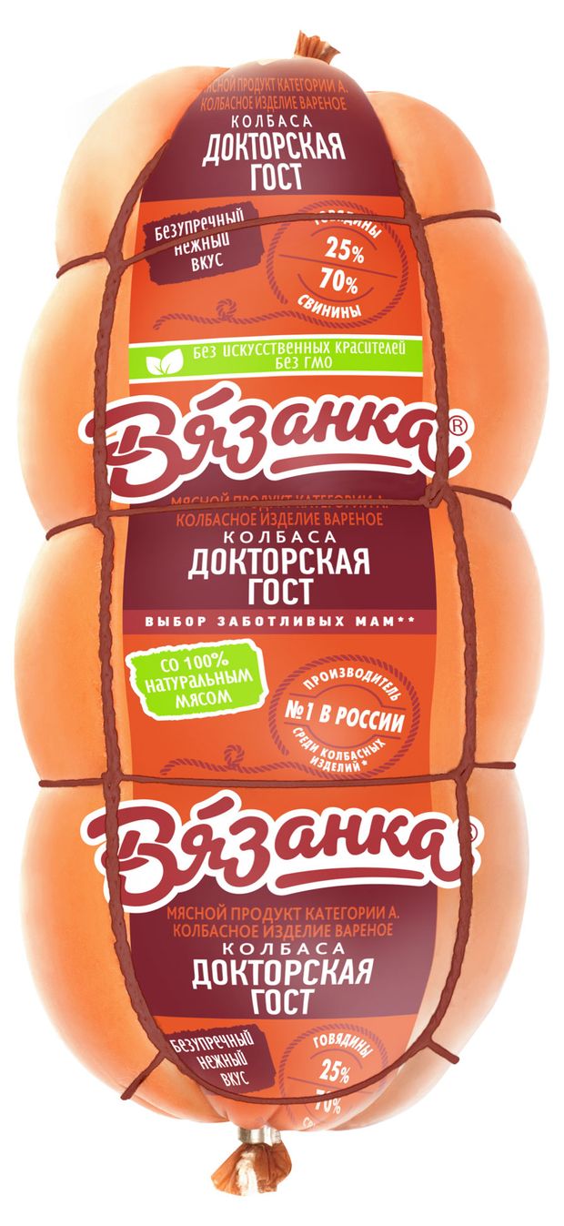 Колбаса вареная Вязанка Докторская ГОСТ 400 г 229₽