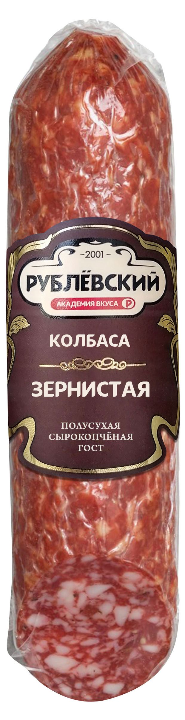 Колбаса сырокопченая Рублёвский Зернистая полусухая вес 170₽