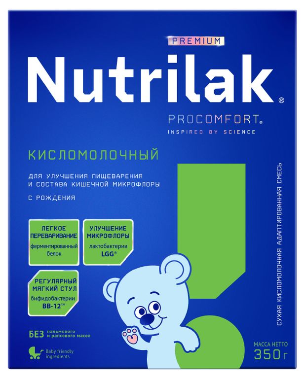 Кисломолочная смесь Nutrilak Premium адаптированная с рождения, 350 г