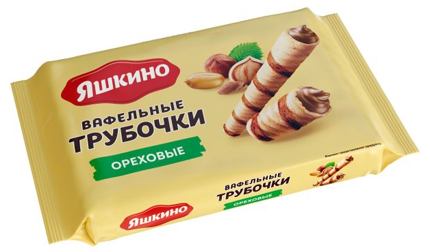 Трубочки вафельные Яшкино Ореховые, 190 г