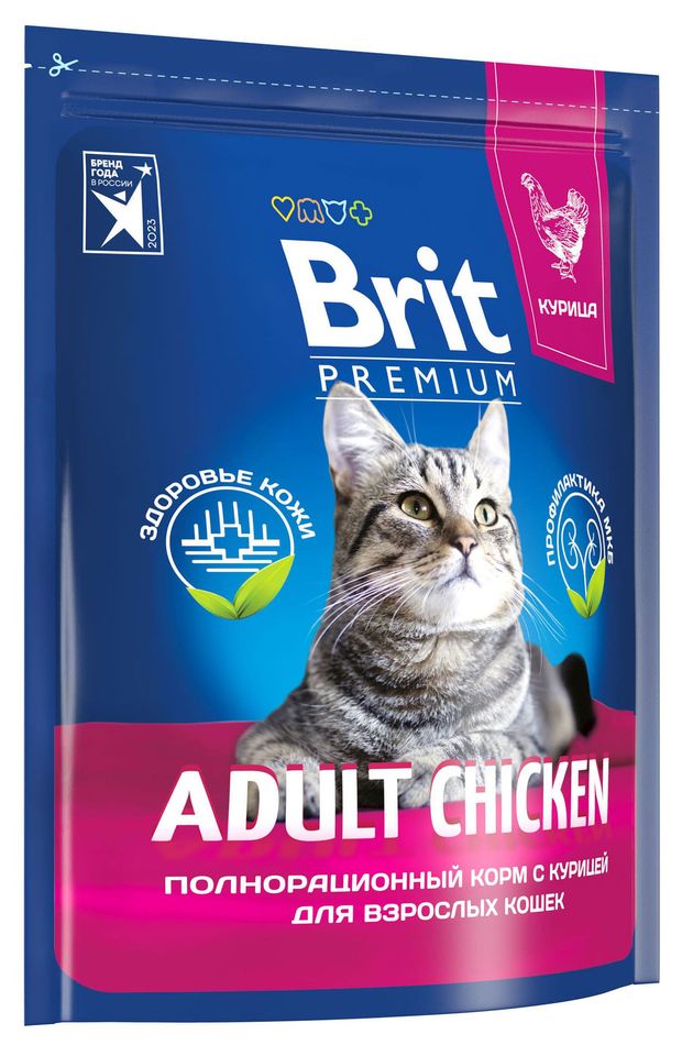 фото Сухой корм для кошек brit premium курица, 2 кг