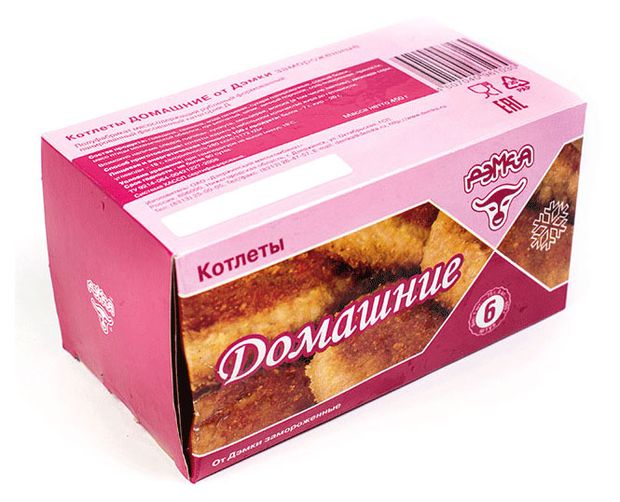 Котлеты мясные Дэмка Домашние замороженные, 450 г