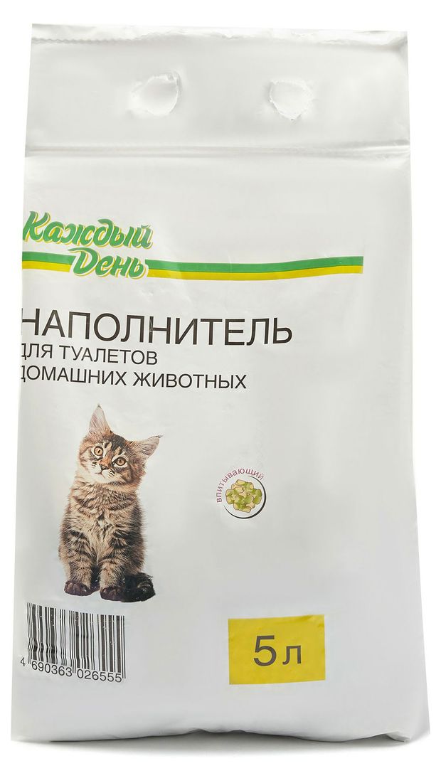 Наполнитель для кошачьего туалета Каждый День впитывающий 5 л 108₽
