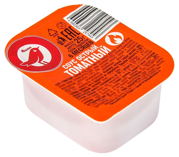 Соус томатный АШАН Красная птица острый 25 г 11₽