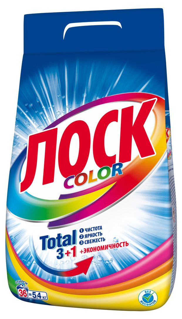 Стиральный порошок Лоск Color для цветного белья, 5,4 кг (36 стирок)