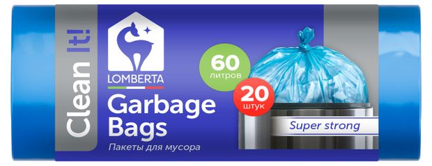 Пакет для мусора Lomberta 60л 20 шт 110₽