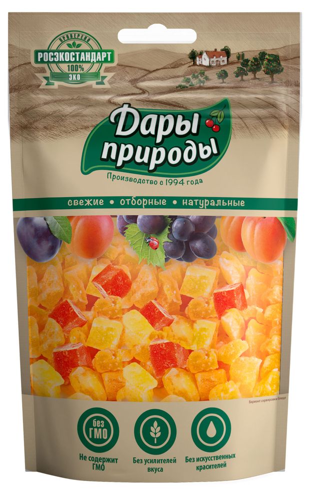 Цукаты Дары Природы Ананас и папайя сушеные, 150 г