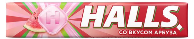 Карамель леденцовая Halls со вкусом арбуза, 25 г