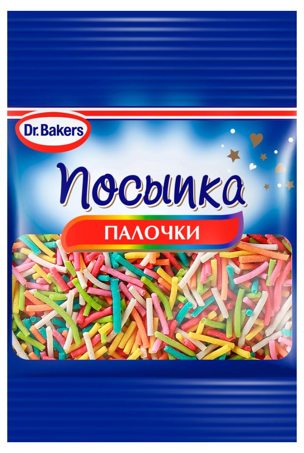 Посыпка Dr.Bakers цветные палочки, 10 г