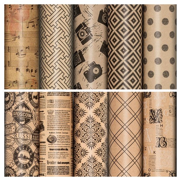 Бумага упаковочная Золотая сказка Kraft Unlimited 70x100 см в ассортименте 68₽