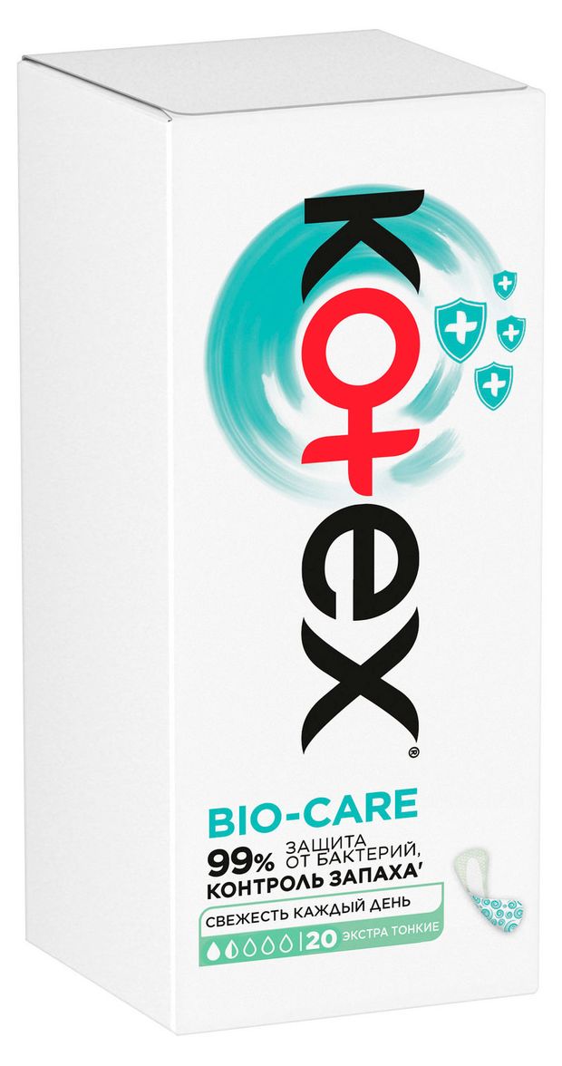 Прокладки ежедневные Kotex Bio-Care Экстра тонкие 20 шт 150₽