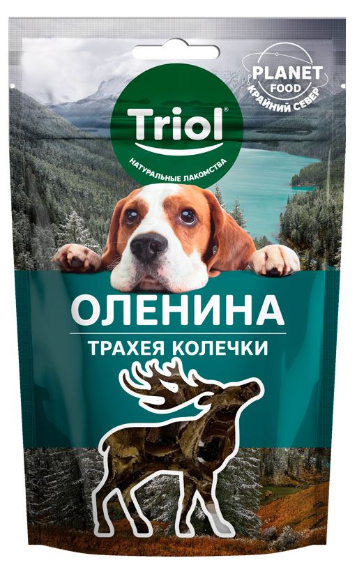 фото Лакомство для собак triol трахея оленя в колечках, 30 г