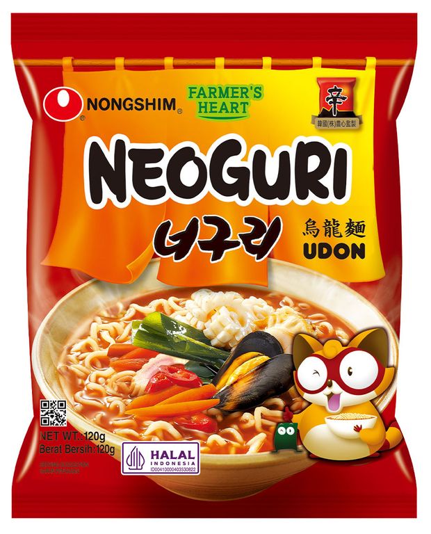 Лапша быстрого приготовления Nongshim Неогури с морепродуктами острая, пачка 120 г