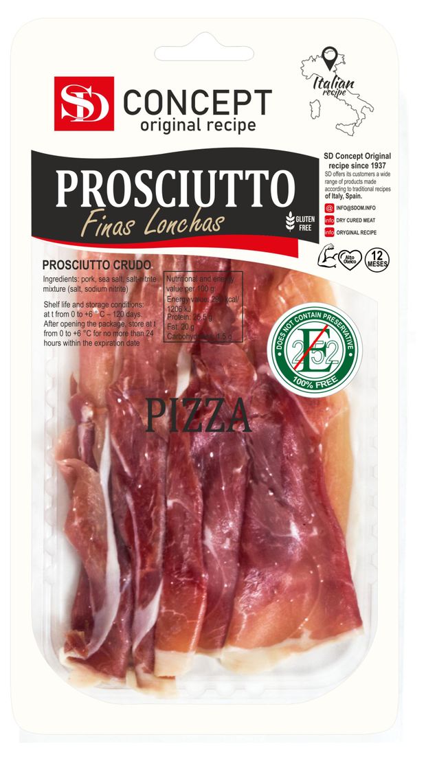 Прошутто свинина сыровяленая SD Concept для пиццы нарезка, 50 г