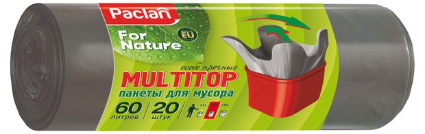 Мешки для мусора Paclan For Nature Multipop 60 л 20 шт 270₽