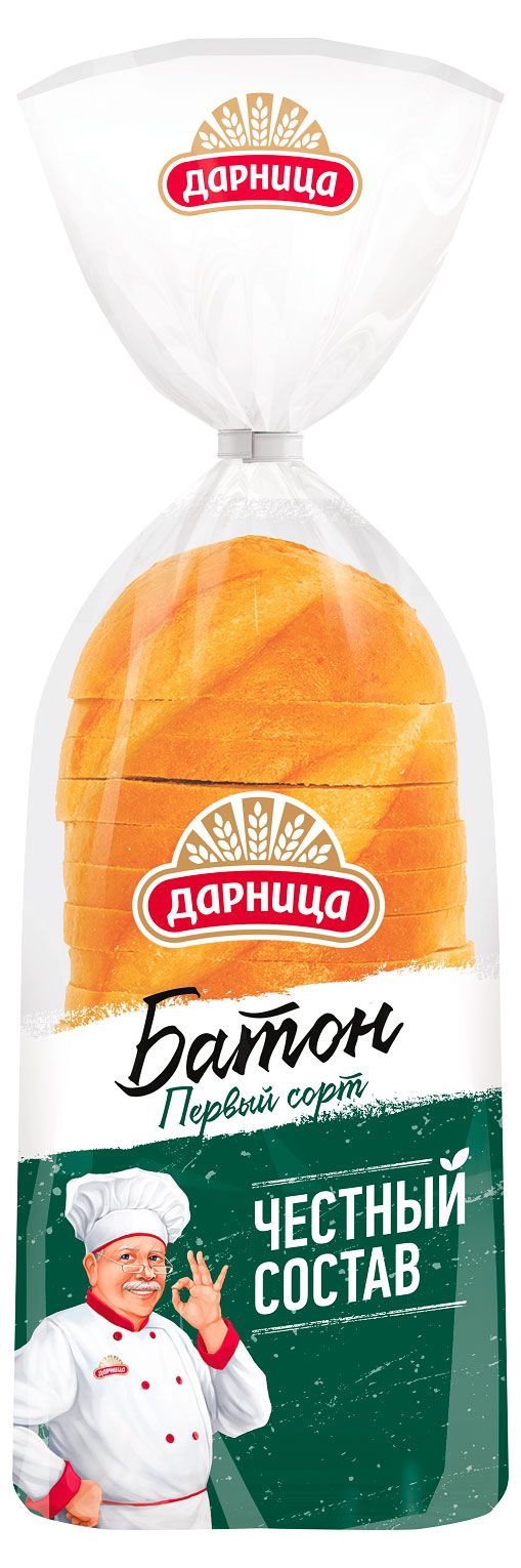 Батон Дарница нарезной нарезка, 350 г