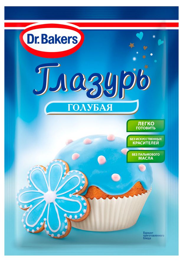 Глазурь голубая DrBakers 90 г 100₽