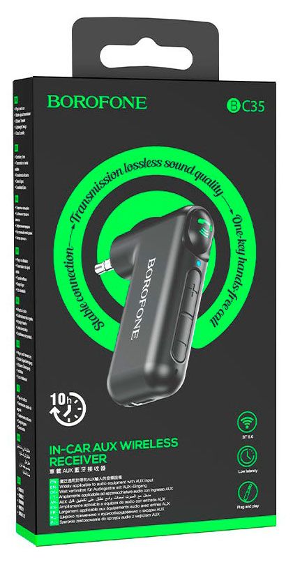 Трансмиттер-ресивер Borofone Bluetooth AUX черный BC35 1750₽