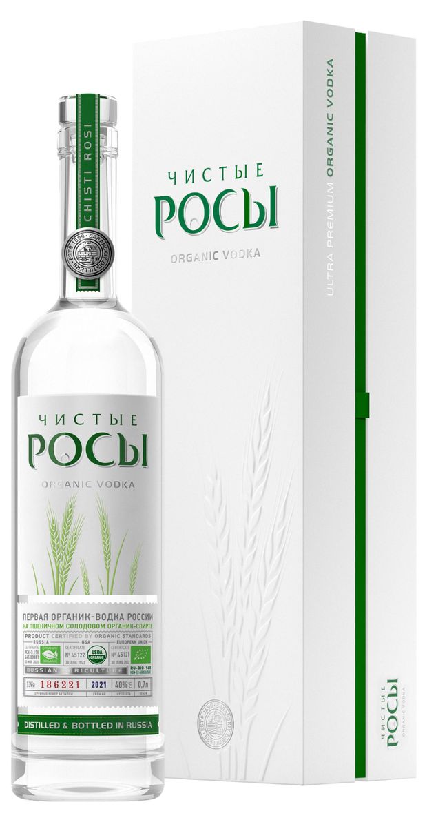 Водка Чистые Росы в подарочной упаковке Россия, 0,7 л