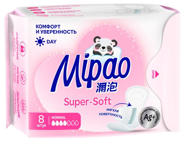 Прокладки гигиенические Mipao Super Soft Normal Day 8 шт 165₽