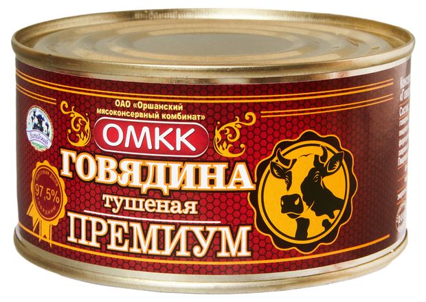 Бакалея  Ашан Говядина тушеная ОМКК Премиум, 325 г